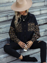 Load image into Gallery viewer, Leopard Print Buttoned Dropped Shoulder Jacket