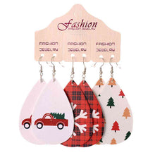 Load image into Gallery viewer, Christmas PU Earrings Set