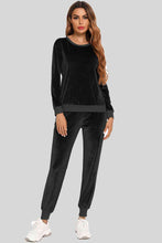 Load image into Gallery viewer, Round Neck Long Sleeve Loungewear Set with Pockets