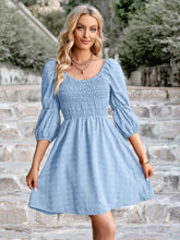 Load image into Gallery viewer, Swiss Dot Smocked Scoop Neck Dress
