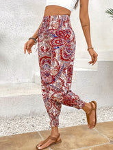 Load image into Gallery viewer, Tied Printed High Waist Pants