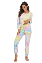 Load image into Gallery viewer, Tie-Dye Top and Drawstring Pants Lounge Set