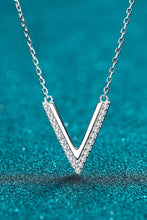 Load image into Gallery viewer, Sterling Silver V Letter Pendant Necklace