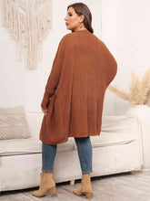 Load image into Gallery viewer, Plus Size Open Front Cardigan With Pockets