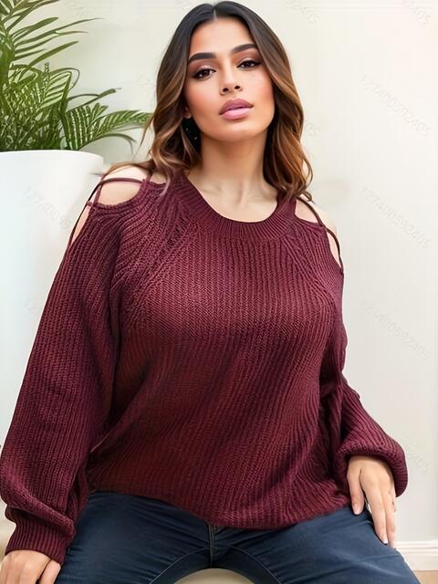 Cutout Round Neck Sweater