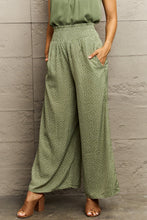 Load image into Gallery viewer, Smocked Waist Wide Leg Printed Long Pants