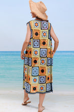Load image into Gallery viewer, Crochet Open Front Sleeveless Cover Up