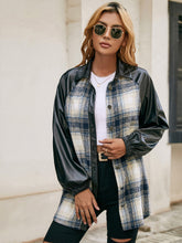 Load image into Gallery viewer, Plaid Button Down Raglan Sleeve Jacket