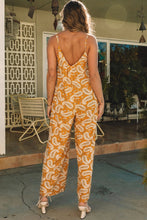 Load image into Gallery viewer, Printed V-Neck Sleeveless Jumpsuit