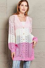 Load image into Gallery viewer, Double Take Openwork Ribbed Cuff Longline Cardigan