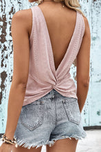 Load image into Gallery viewer, Twist Back V-Neck Eyelet Tank