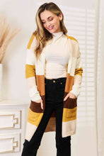 Load image into Gallery viewer, Woven Right Color Block Dropped Shoulder Cardigan