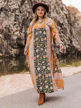 Load image into Gallery viewer, Plus Size Tie Neck Maxi Dress