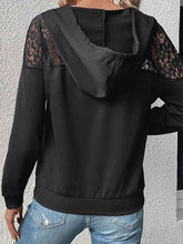 Load image into Gallery viewer, Lace Trim Dropped Shoulder Hoodie