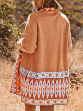 Load image into Gallery viewer, Plus Size Geometric  Open Front Cardigan with Pockets