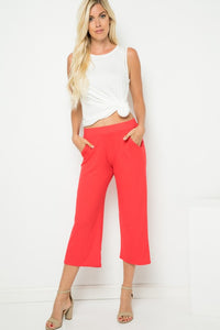 Solid Side Pockets Pants