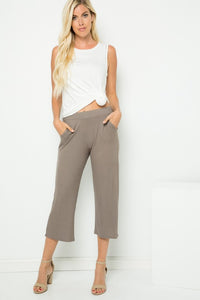 Solid Side Pockets Pants