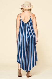 Sleeveless Stripe Printed Jumpsuit