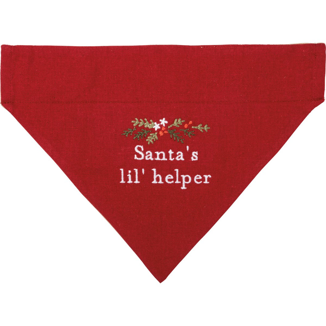Collar Bandana Lg - Santa's Lil' Helper