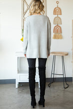 Load image into Gallery viewer, Buttoned Boat Neck Slit Sweater