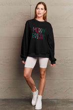 Load image into Gallery viewer, Simply Love Full Size MERRY AND BRIGHT Graphic Sweatshirt