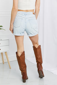 Judy Blue Full Size Distressed Cuff Denim Shorts