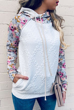 Load image into Gallery viewer, Floral Print Quilted Double Hoodie