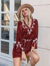 Load image into Gallery viewer, V-Neck Long Sleeve Mini Dress