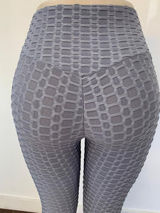 Full Length Bubble Honeycomb Leggings with Pockets