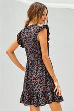 Load image into Gallery viewer, Leopard Print Ruffled Swing Dress