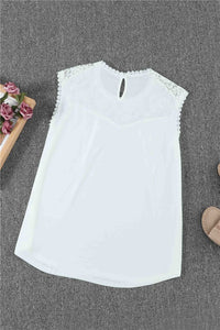 Sleeveless Lace Detail Tops