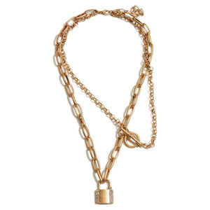 Gold Layered Lock Necklace