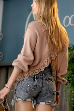 Load image into Gallery viewer, Latte Lace open back detail pullover sweater