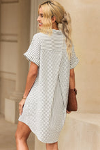 Load image into Gallery viewer, Full Size Striped Short Sleeve Shirt Dress