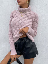 Load image into Gallery viewer, Turtle Neck Ribbed Long Sleeve Sweater