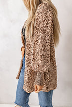 Load image into Gallery viewer, Leopard Print Balloon Sleeve Cardigan