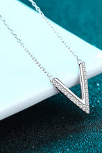 Load image into Gallery viewer, Sterling Silver V Letter Pendant Necklace