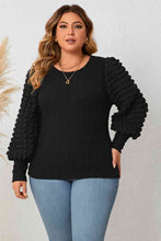 Load image into Gallery viewer, Plus Size Round Neck Lantern Sleeve Blouse