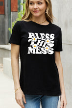 Load image into Gallery viewer, Simply Love Full Size BLESS THIS MESS Graphic Cotton Tee