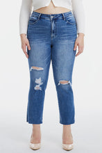 Load image into Gallery viewer, BAYEAS Full Size High Waist Distressed Cat&#39;s Whiskers Straight Jeans