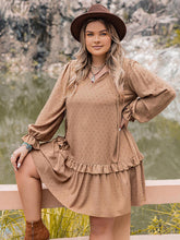 Load image into Gallery viewer, Plus Size Dot Flounce Sleeve Mini Dress