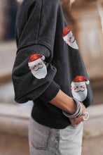 Load image into Gallery viewer, Sequin Santa Patch Round Neck Sweatshirt