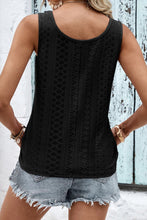 Load image into Gallery viewer, Decorative Button Hem Detail Eyelet Tank