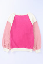 Load image into Gallery viewer, Color Block Lantern Sleeve Fleece Sweatshirt