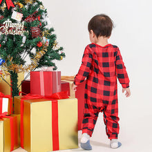 Load image into Gallery viewer, Baby Plaid Round Neck Jumpsuit
