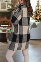 Load image into Gallery viewer, Plaid Open Front Cardigan with Pockets