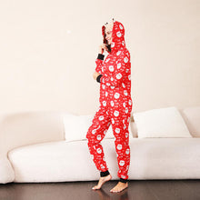 Load image into Gallery viewer, Santa Print Hooded Jumpsuit