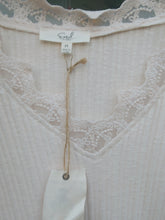Load image into Gallery viewer, OATMEAL long sleeve lace trim ribbed top