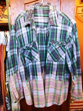 Load image into Gallery viewer, Blue &amp; Green hand dipped vintage flannel XL