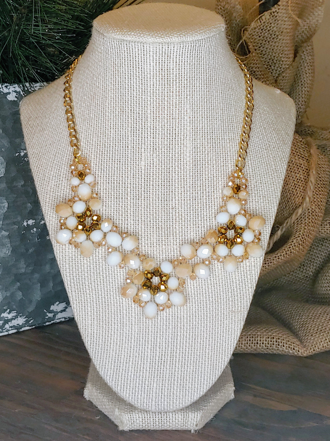Vintage Style Beaded Necklace & Earrings set